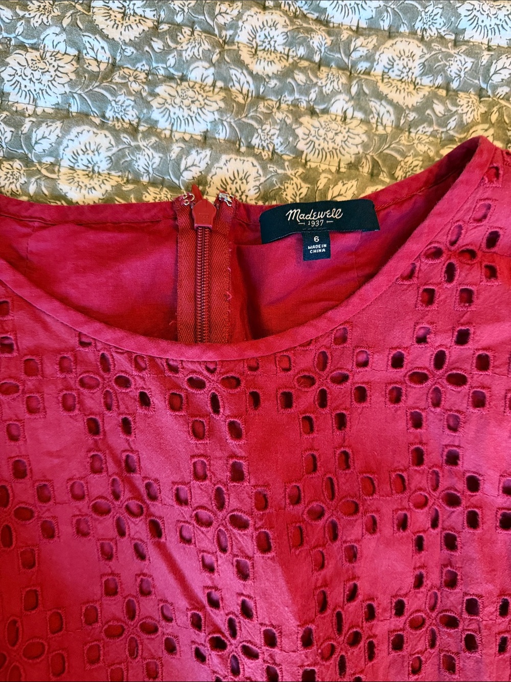 Madewell Raspberry Eyelet Mini Dress - Picture 3 of 7